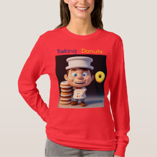 No toques mis donuts, damas camiseta de manga larg