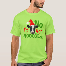 No una camiseta divertida de la vaca del navidad