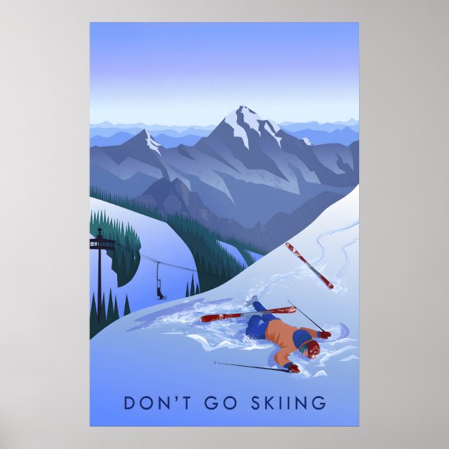 No vayas a esquiar Póster de viaje (Frente)