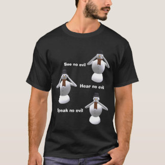 No vea, oiga, hable ninguna camiseta malvada del