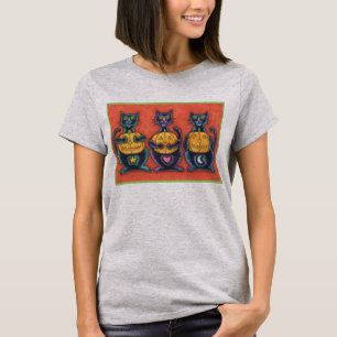 NO VER NINGÚN GATOS NEGROS MALOS, CAMISETA EN T CL