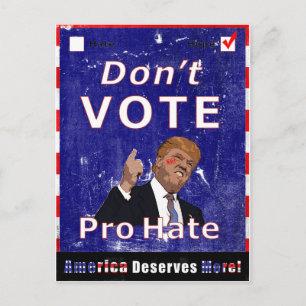 No voten a favor de la tarjeta postal de la campañ