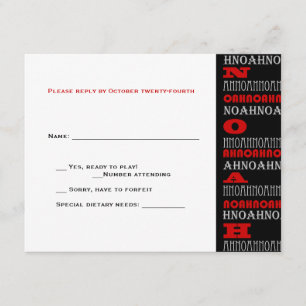 Noah Guay Bar moderno Mitzvah RSVP Red Black
