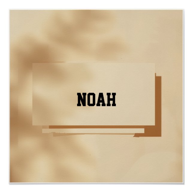 Noah Minimal Name Poster – Clean Modern Print (Anverso)