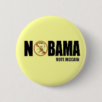 Nobama Vota McCain Divertido Anti Obama Botón Pin