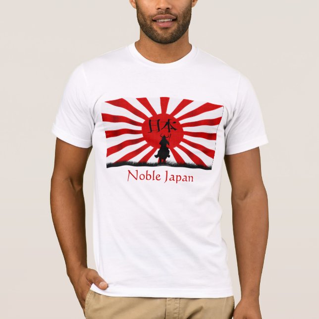 Noble JAPÓN Samurai Bandera Terremoto Camiseta De  (Anverso)