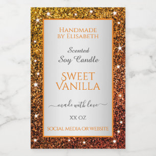 Noble Naranja Faux Purpurina Etiquetas de producto