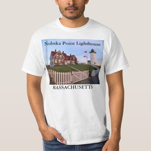 Nobska Point Lighthouse, camiseta de Massachusetts (Anverso)