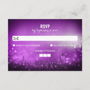 Noche alumbra las tarjetas RSVP de boda rústica