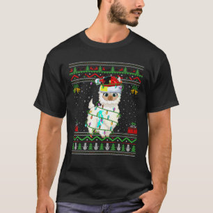 Noche alumbrado Ugly Sweater Style Santa Llama Chr