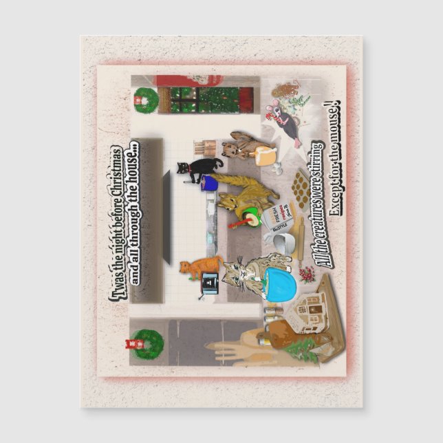 Noche de animales divertidos antes de la tarjeta m (Anverso)