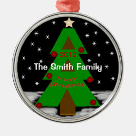 Noche de árbol de Navidad - Ornamento personalizad