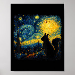 Noche de ardilla Starry Van Gogh Arte Para Hombres