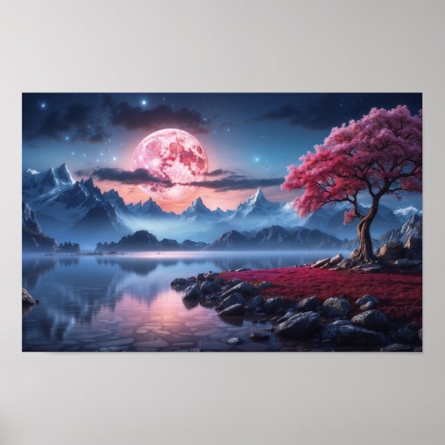 Noche de arte de la luna llena Poster arte (Frente)