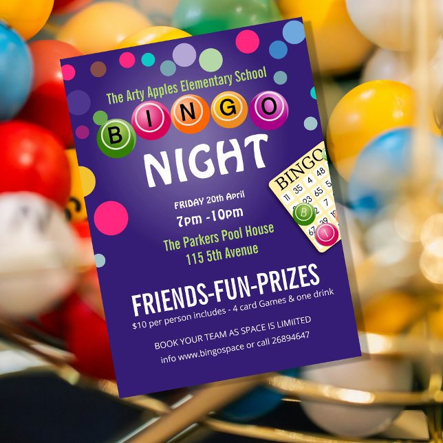 Noche de bingo divertida invitación recaudación de (Subido por el creador)