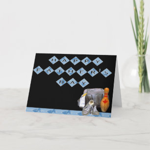 Noche de boliche retro tarjeta del día del padre f