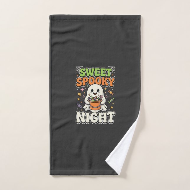 Noche de búsqueda de dulces de Halloween (Toalla de mano)