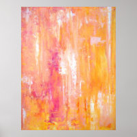 "Noche de Chica" Arte abstracto rosa y Naranja