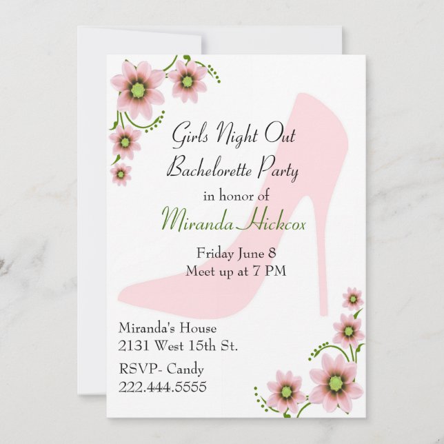 Noche de Chica divertida nuestra invitación a la f (Anverso)