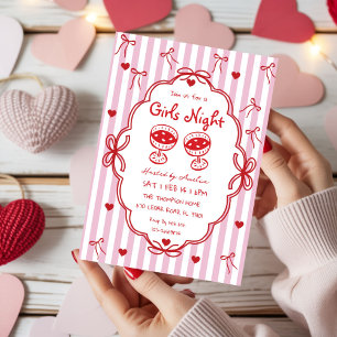 Noche de chicas doodle Invitación dibujada a mano