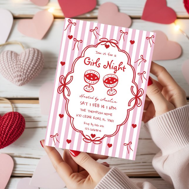 Noche de chicas doodle Invitación dibujada a mano (Subido por el creador)
