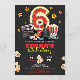 Noche de cine, teatro - Invitación de cumpleaños n
