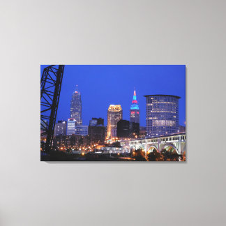 Noche De Cleveland En La Impresión De Los Canvas D