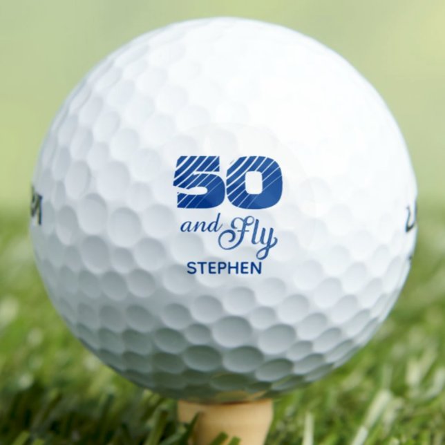 Noche de cumpleaños 50 simple bolas de golf azul (Subido por el creador)