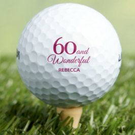 Noche de cumpleaños 60 simple bolas de golf rosa