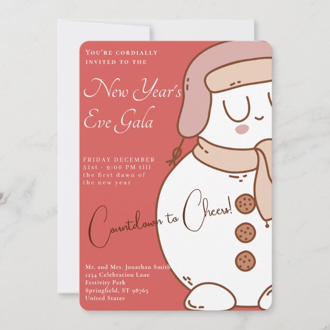 Noche de Gala del Muñeco de Nieve Invitaciones par (Anverso)