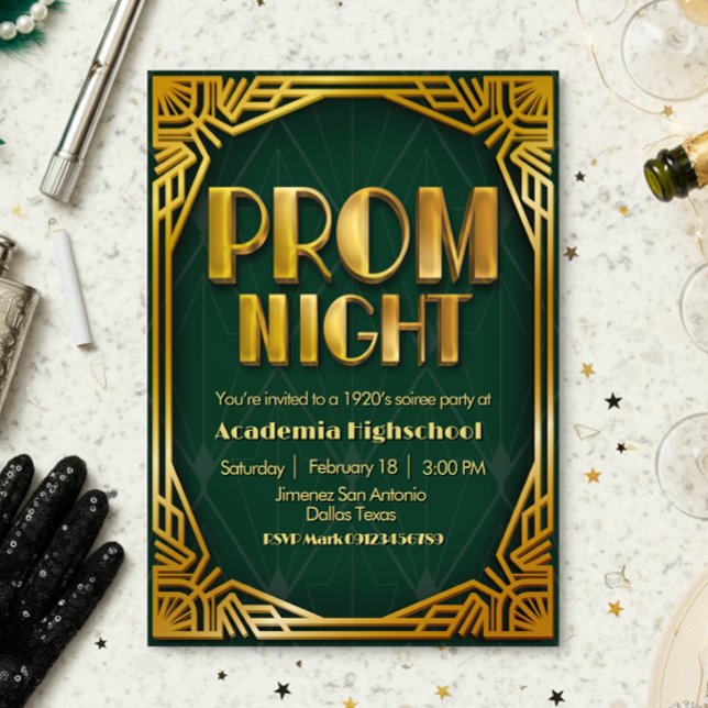Noche de Graduación - Invitación de Gatsby (Prom Night - Gatsby Invitation)