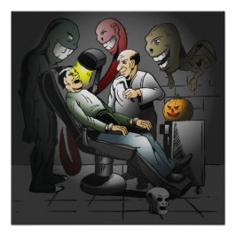 Noche de Halloween en el Poster dentista