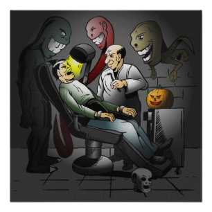 Noche de Halloween en el Poster dentista