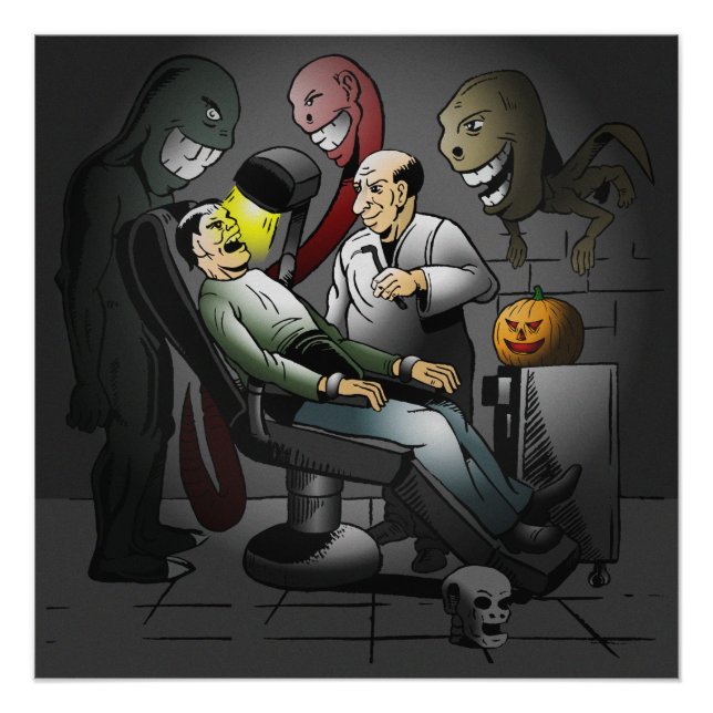 Noche de Halloween en el Poster dentista (Anverso)