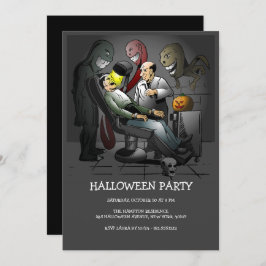 Noche de Halloween en la invitación al dentista