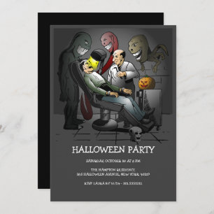 Noche de Halloween en la invitación al dentista