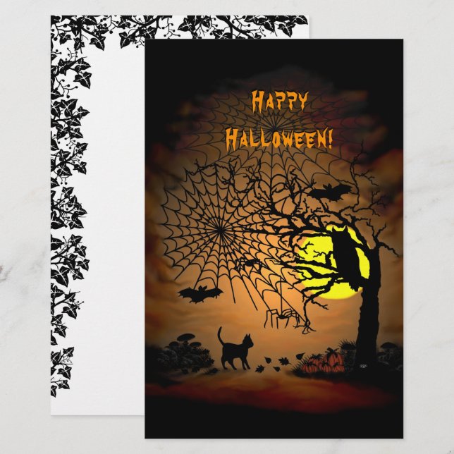 Noche de Halloween ¡Feliz Halloween! Papel de esti (Anverso / Reverso)