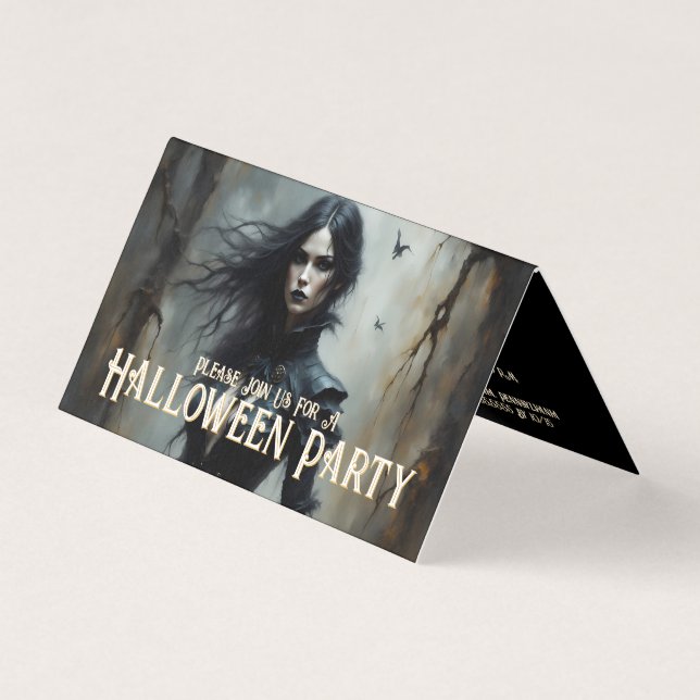 Noche de Halloween Gótico de Misterio Invitación (Anverso)