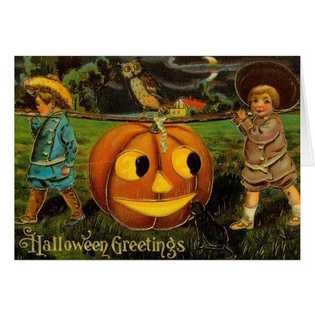 Noche de halloween Jack-o-Lantern para niños (Anverso (Horizontal))