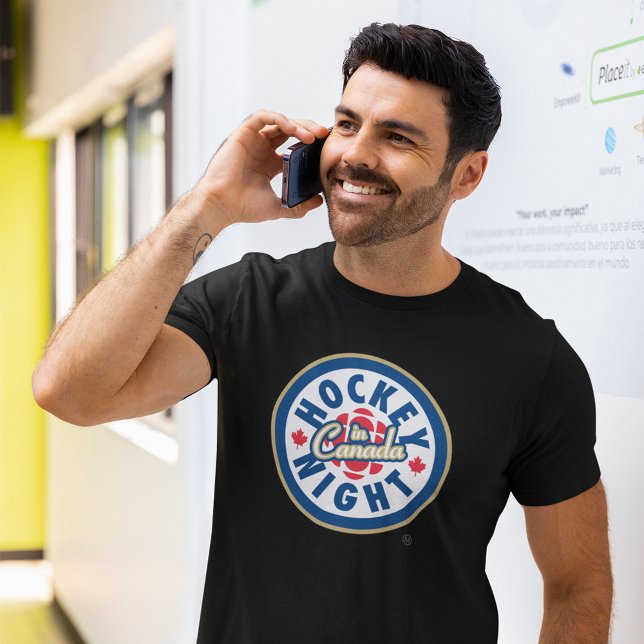 Noche de hockey en Canada Fine Jersey (Person wearing t-shirt)