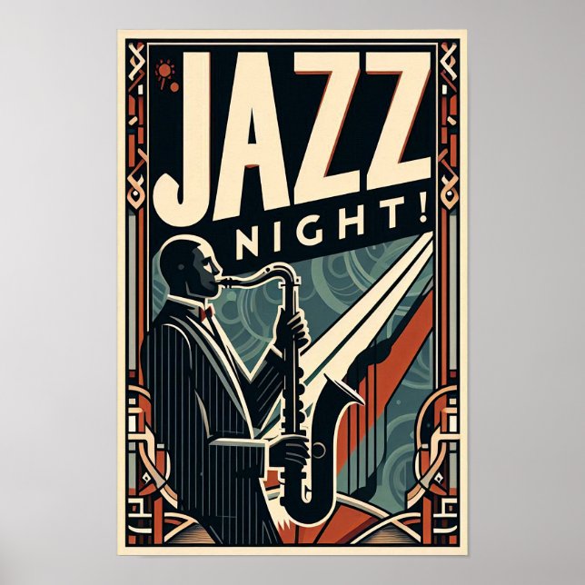 Noche de Jazz de Nueva Orleans - Arte de época (Frente)