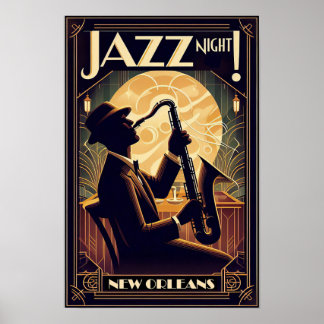Noche de Jazz de Nueva Orleans - Arte de época