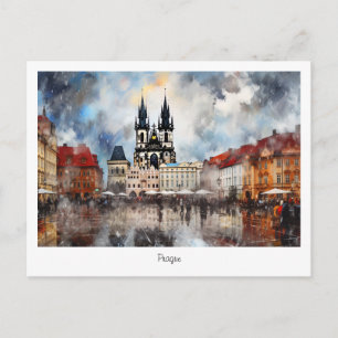 Noche de la postal de Praga en la República Checa