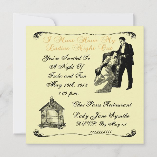 Noche de las señoras hacia fuera con la invitación (Anverso)