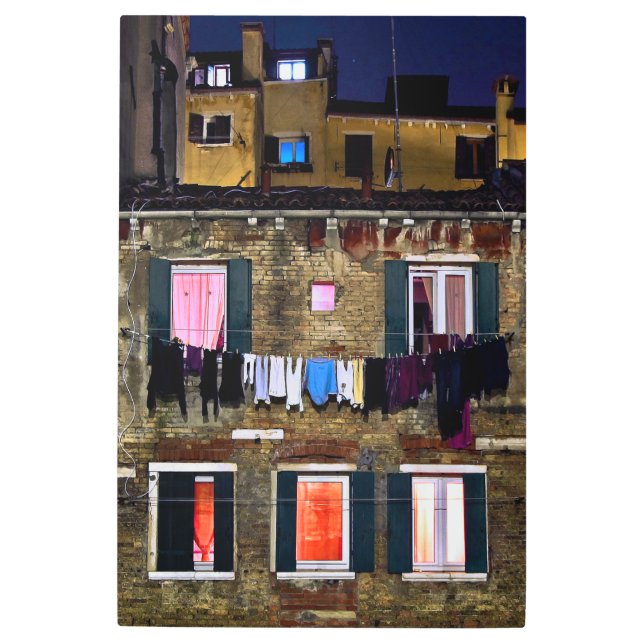 NOCHE DE LAVANDERÍA EN VENECIA Arte Metalizado Mur (Anverso)