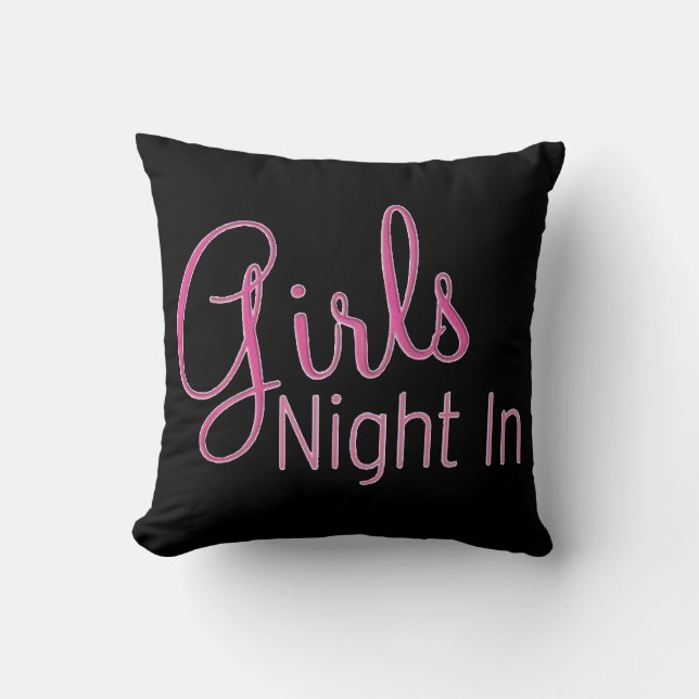 Noche de los chicas en almohada blanco y negro (Anverso)