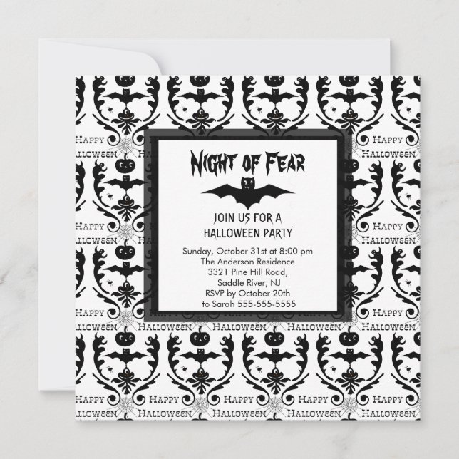 Noche de miedo BAT Invitación a la fiesta de Hallo (Anverso)