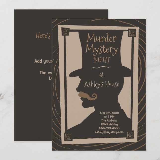Noche de misterio del asesinato - Invitación (Anverso / Reverso)