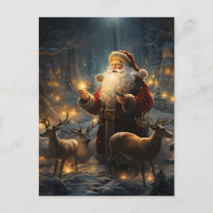 Noche de Navidad de Santa en el Bosque Nevado
