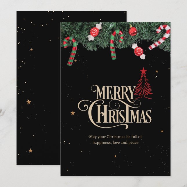 Noche de Navidad Fiesta Minimalista Nochebuena (Anverso / Reverso)